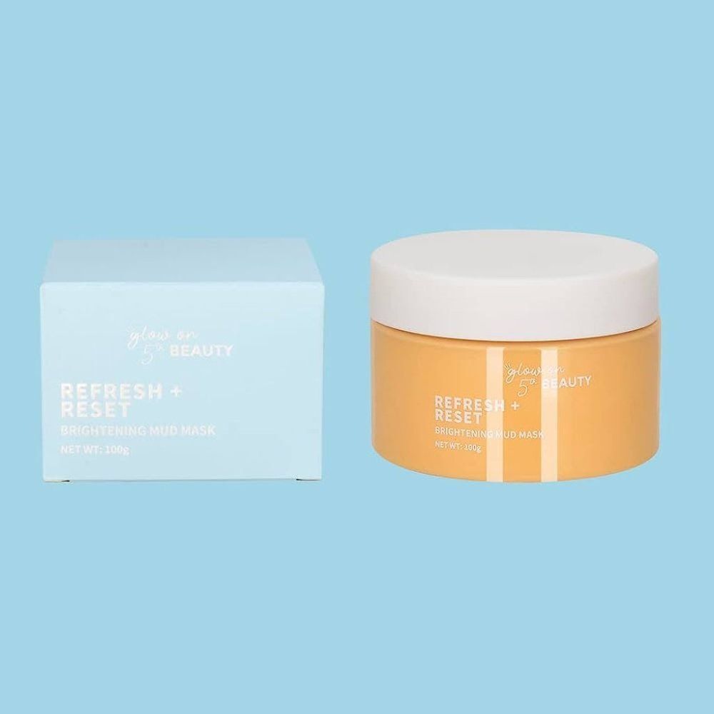 GLOW ON 5TH REFRESH RESET Brightening Mud Mask GLAM SKIN BEAUTY HYDRATING NEW =